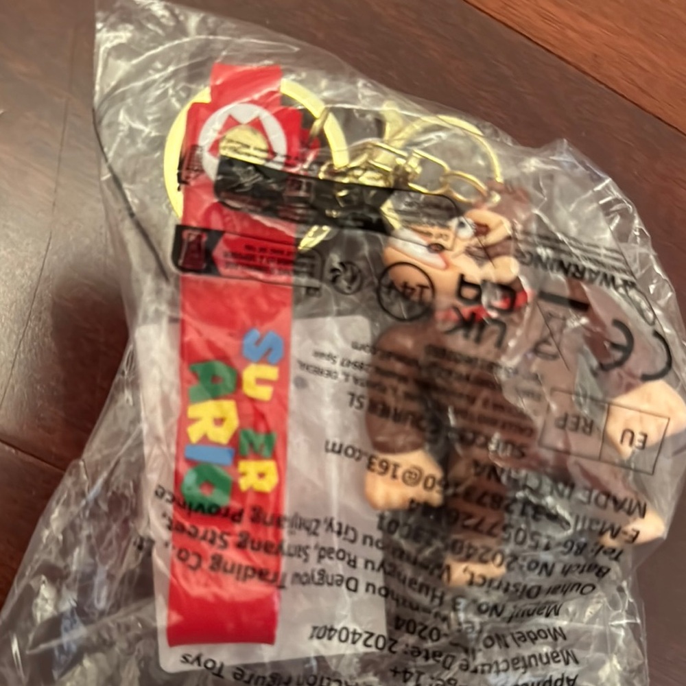 Super Mario Keychain with Red and Gold Accents
